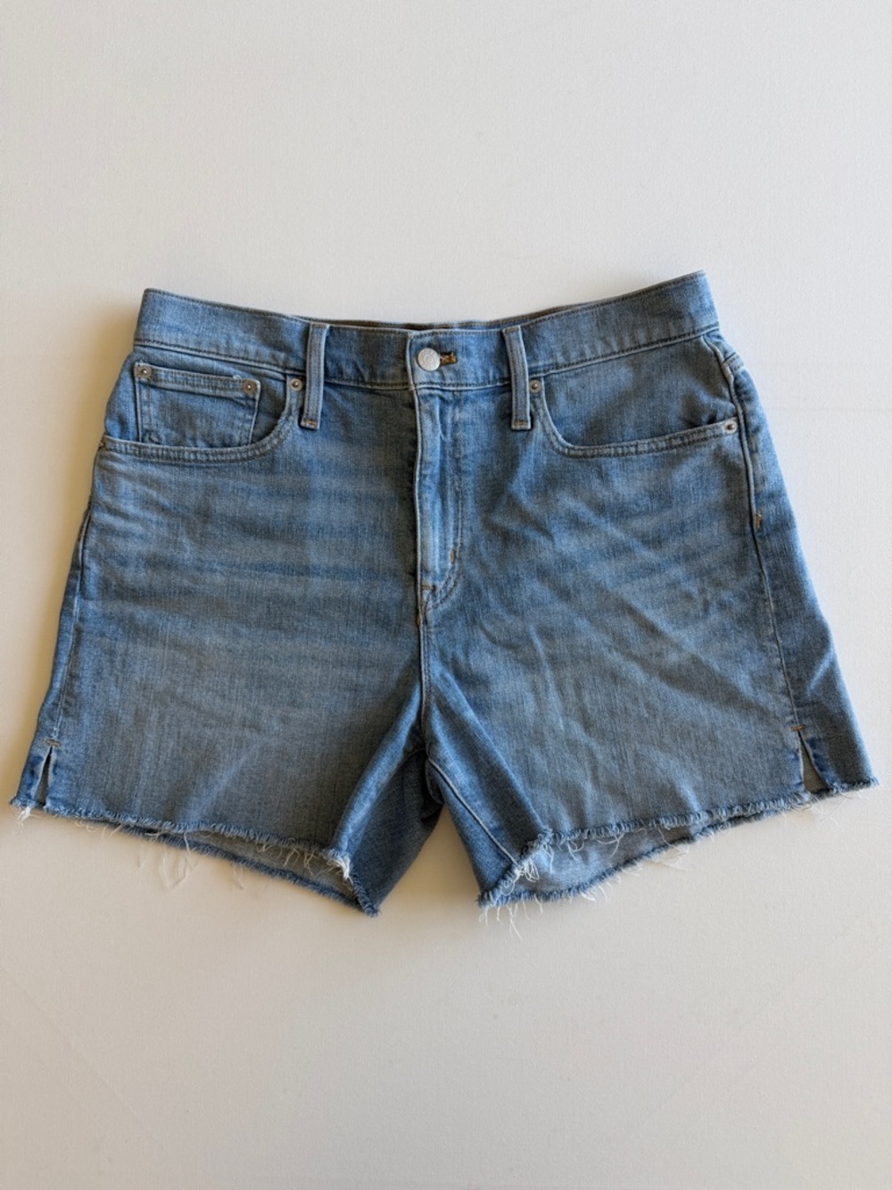 J.Crew High Rise Light Wash Denim Cutoff Shorts Size 29 Raw Hem Summer